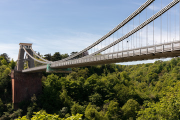 BRISTOL, UK - MAY 13 : View of the Clifton Suspension Bridge in Bristol on May 13, 2019