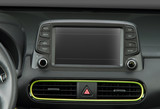 Screen multimedia system on dashboard in a modern car