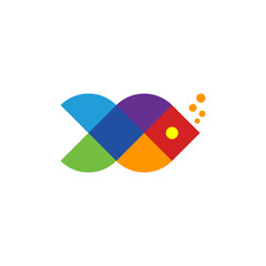 Colourful Decorative Fish Logo design concept