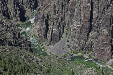 The Gunnison River running through the gorge in Black Canyon of the Gunnison National Park, Colorado.