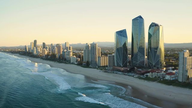 Sunset over Broadbeach on the Gold Coast