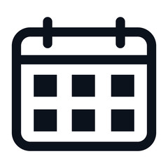 Calendar icon isolated on white background. Calendar icon in trendy design style. Calendar vector icon modern and simple flat symbol for web site, mobile app, UI.