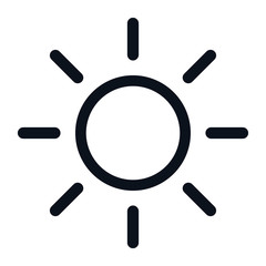 Sun icon isolated on white background. Sun icon in trendy design style. Sun vector icon modern and simple flat symbol for web site, mobile app, UI. Sun icon vector illustration, EPS10.