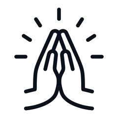 Pray icon isolated on white background. Pray icon in trendy design style. Pray vector icon modern and simple flat symbol for web site, mobile app, UI. Pray icon vector illustration, EPS10.