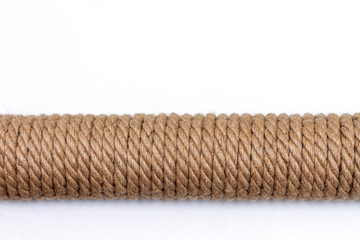 scratching post for cat on the white background. Copy space for text