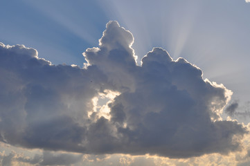 The beautiful landscape blue sky with clouds