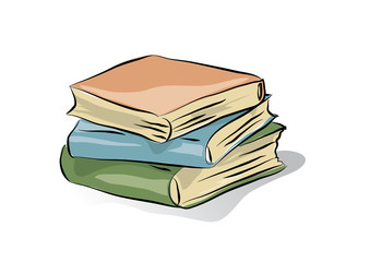 classic three books, vector clip-art isolated illustration
