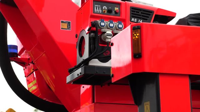 side of a red fire truck