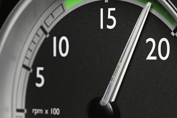 tachometer of a truck at economic mode of operation