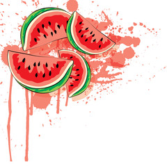 juicy watermelon vector background,can be used as banner