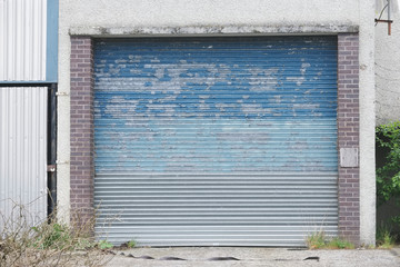 Roller shutter door closed business garage door