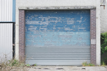 Roller shutter door closed business garage door