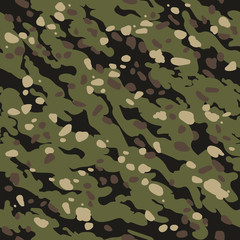 Fototapeta premium Camouflage seamless pattern background. Classic clothing style masking camo repeat print