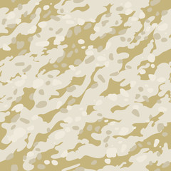 Modern seamless abstract vector sand military camouflage background.