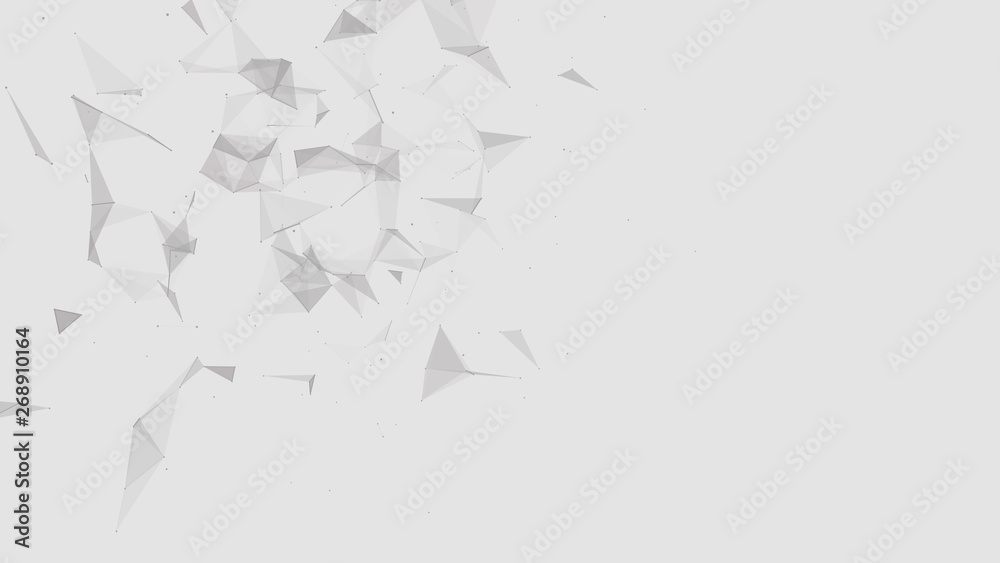 Aufkleber Abstract digital background. Cosmic particles. The effect of plexus. Big data visualization. 3d rendering