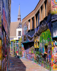 Graffiti Street, Ghent, Belgium, Europe