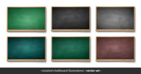 Vector collection of horizontal chalkboards © Sonya illustration