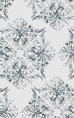 shabby abstract damask seamless vector victorian pattern wallpapper
