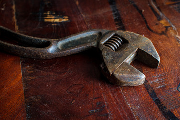 Old Rusty Adjustable Wrench