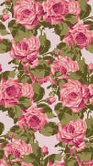 vector rose seamless vicrotian wallpaper pattern decorative