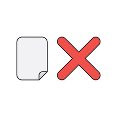 Obraz premium Vector icon concept of paper with x mark.