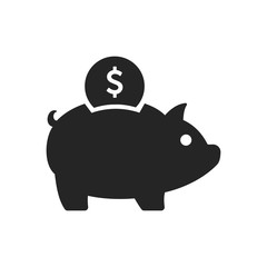 Piggy bank vector icon