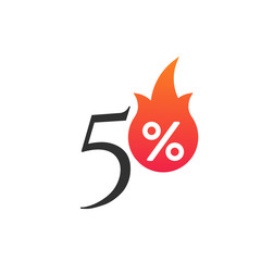 50 percent off with the flame, burning sticker, label or icon. Hot Sale flame and percent sign label, sticker. special offer, big sale, discount percent off. 