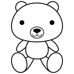 Teddy bear plush toy line art icon for apps and websites