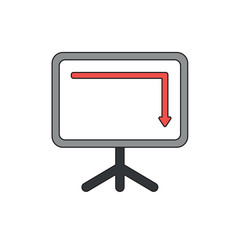 Vector icon concept of sales chart arrow up and down.