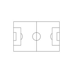 Soccer field icon. Simple illustration of soccer or football field vector icon for web. Vector illustration isolated on white background