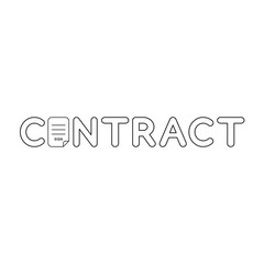 Vector icon concept of contract word with paper.