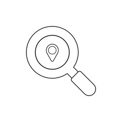 Vector illustration icon concept of magnifier with map pointer.