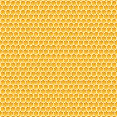 Honeycomb monochrome honey seamless pattern. Vector stock illustration.