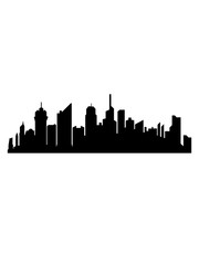 Naklejka premium stadt metropole silhouette umriss hauptstadt großstadt wolkenkratzer hochhäuser reisen urlaub ferien millionenstadt weltstadt häuser clipart logo design cool