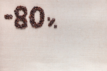 80% discount from coffee beans aligned top left