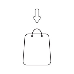 Vector icon concept of shopping bag with arrow.