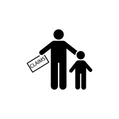 Pictogram of father, kid, parent, claim icon