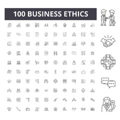 Business ethics line icons, signs, vector set, outline concept illustration