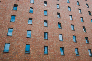 windows on residential building facade  apartment house -