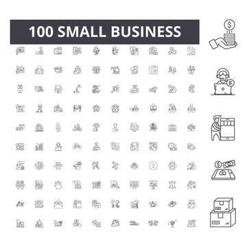 Small business line icons, signs, vector set, outline concept illustration