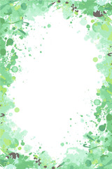 Trendy Neo mint colored isolated vector grunge splattered frame for flyers, posters, invitations. Color of the year 2020