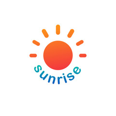 Sunshine sunrise logo. Vector illustration on white background.