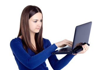 young girl laptop computer