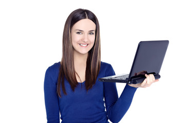 young girl laptop computer