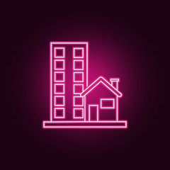 Street house neon icon. Elements of Real Estate set. Simple icon for websites, web design, mobile app, info graphics