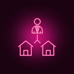 Real Estate - Select House neon icon. Elements of Real Estate set. Simple icon for websites, web design, mobile app, info graphics