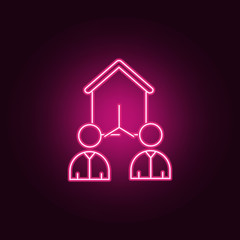 people select home neon icon. Elements of Real Estate set. Simple icon for websites, web design, mobile app, info graphics