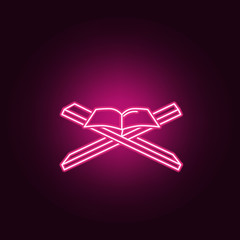 muslim holy book neon icon. Elements of Religion set. Simple icon for websites, web design, mobile app, info graphics