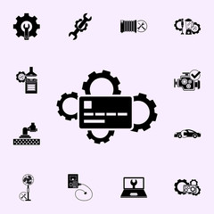 Bank Card Repair, gears icon. Repair icons universal set for web and mobile