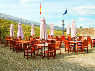 Das geschlossene Cafe auf der zitadelle von Bitsch 